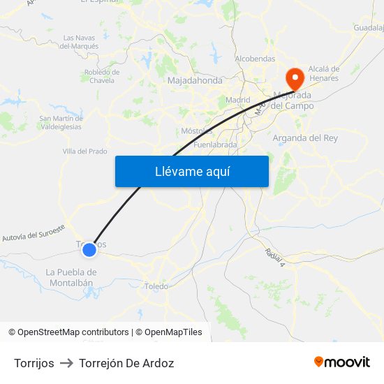 Torrijos to Torrejón De Ardoz map