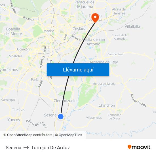 Seseña to Torrejón De Ardoz map