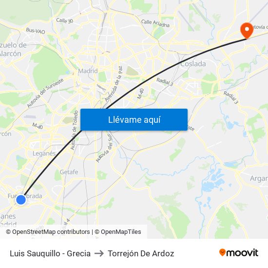 Luis Sauquillo - Grecia to Torrejón De Ardoz map