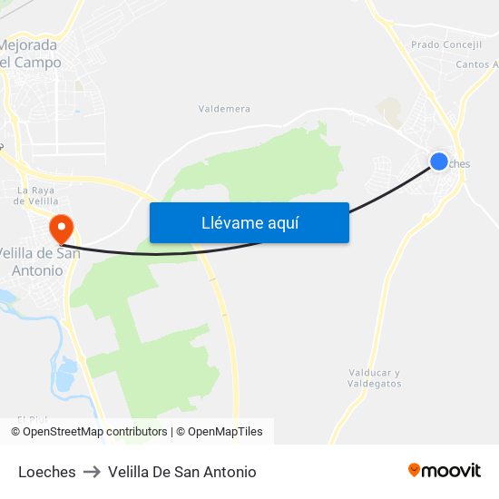 Loeches to Velilla De San Antonio map