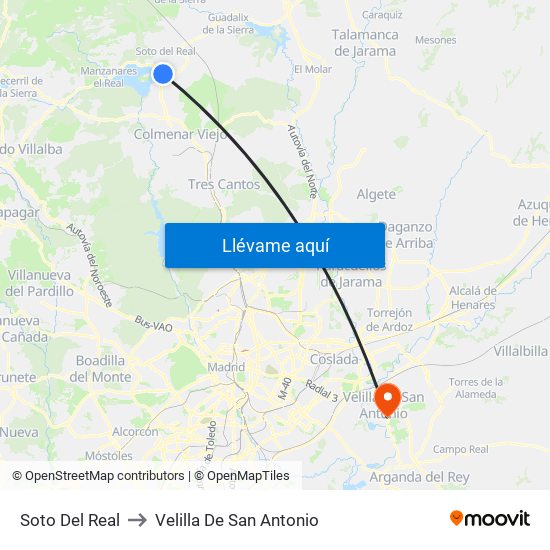 Soto Del Real to Velilla De San Antonio map