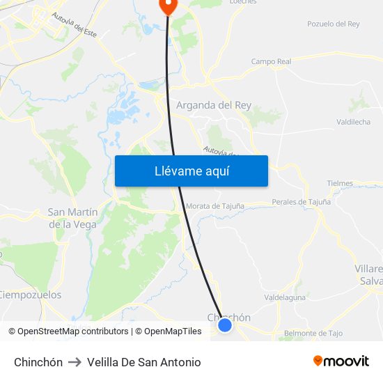 Chinchón to Velilla De San Antonio map