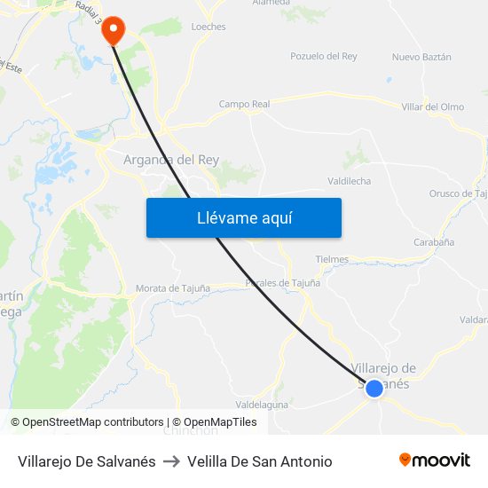 Villarejo De Salvanés to Velilla De San Antonio map