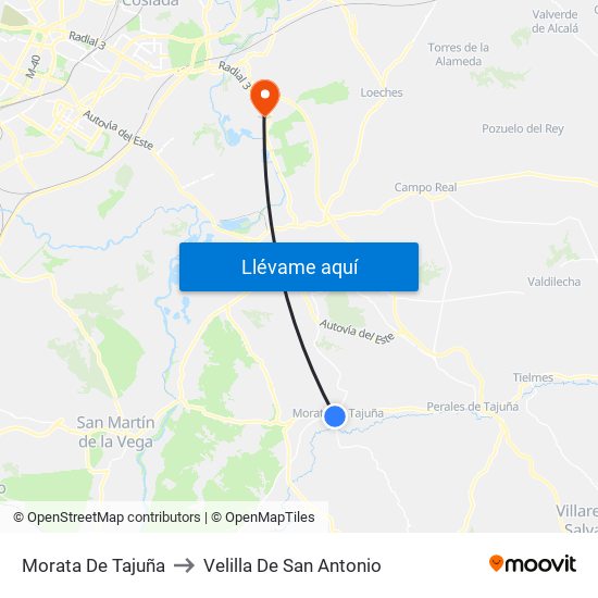Morata De Tajuña to Velilla De San Antonio map