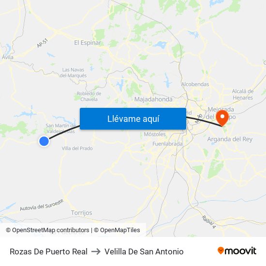 Rozas De Puerto Real to Velilla De San Antonio map
