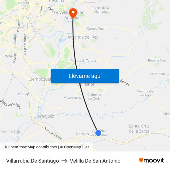 Villarrubia De Santiago to Velilla De San Antonio map