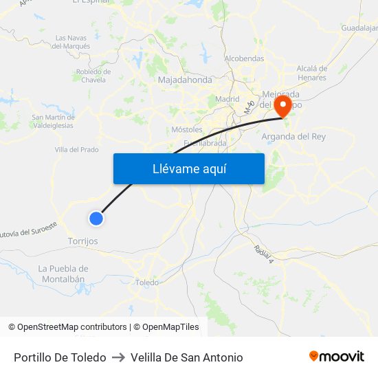 Portillo De Toledo to Velilla De San Antonio map
