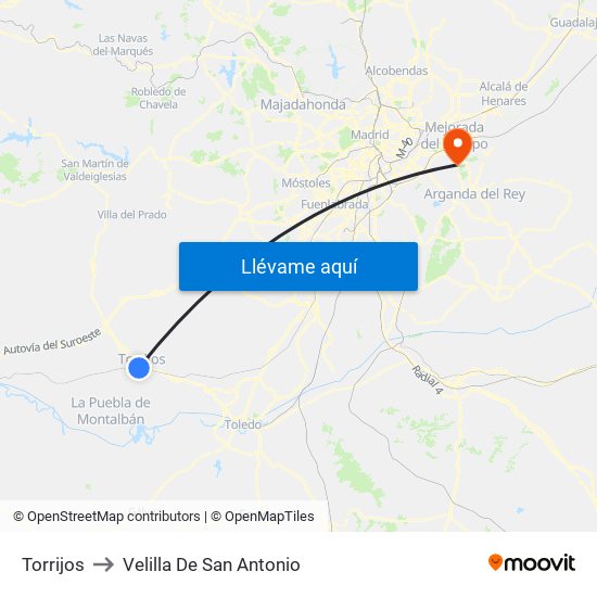 Torrijos to Velilla De San Antonio map