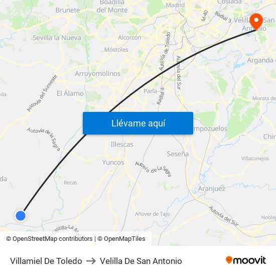 Villamiel De Toledo to Velilla De San Antonio map