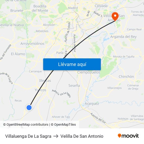 Villaluenga De La Sagra to Velilla De San Antonio map