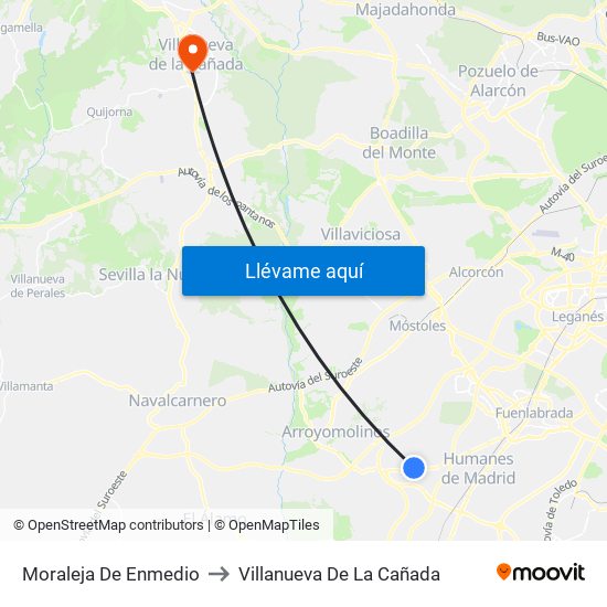 Moraleja De Enmedio to Villanueva De La Cañada map