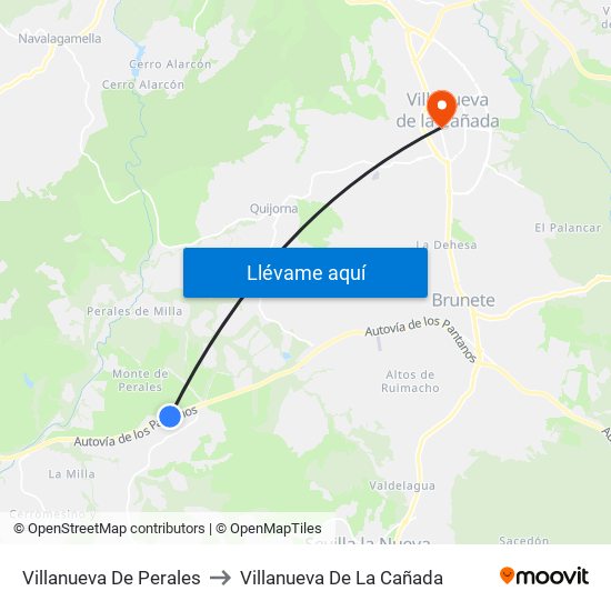 Villanueva De Perales to Villanueva De La Cañada map