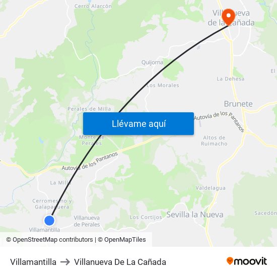 Villamantilla to Villanueva De La Cañada map