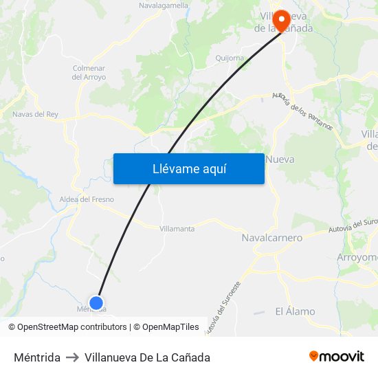 Méntrida to Villanueva De La Cañada map