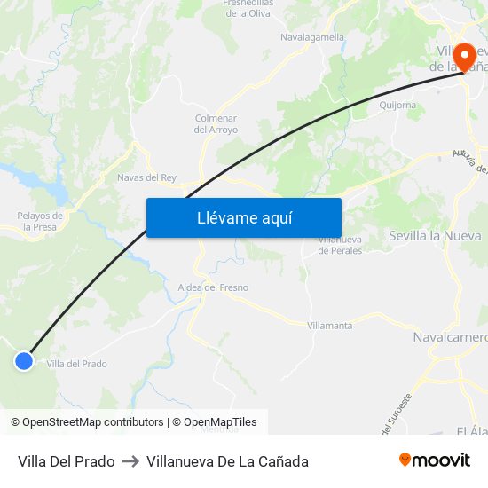 Villa Del Prado to Villanueva De La Cañada map