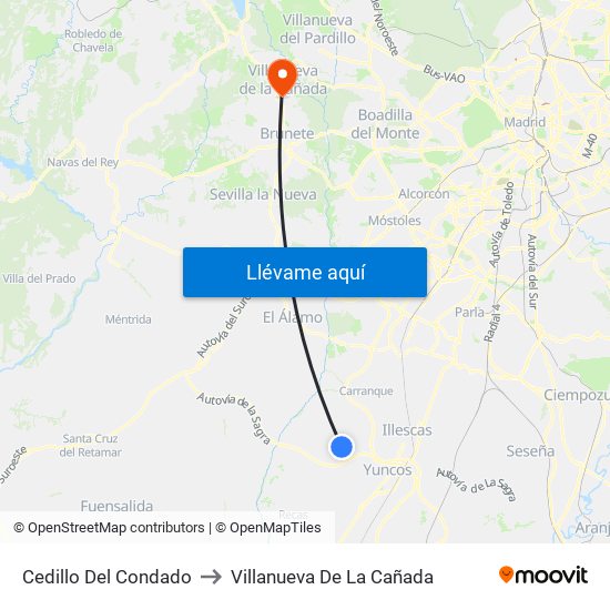 Cedillo Del Condado to Villanueva De La Cañada map