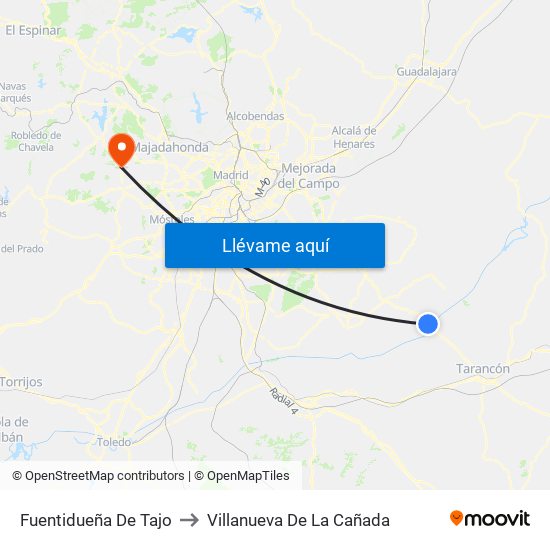 Fuentidueña De Tajo to Villanueva De La Cañada map