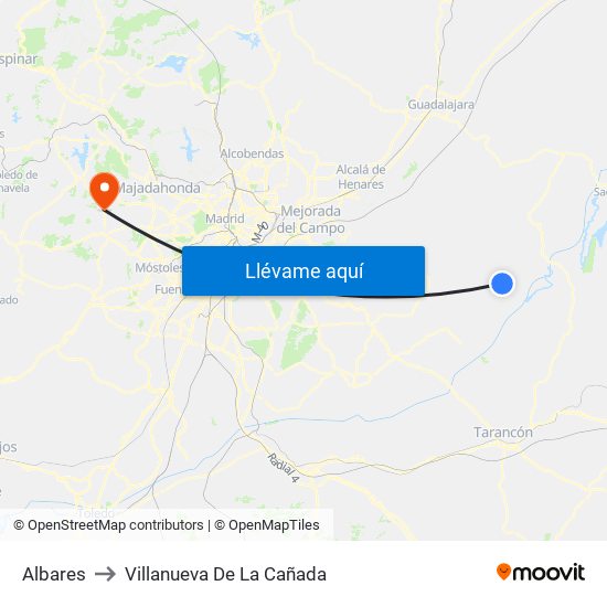 Albares to Villanueva De La Cañada map