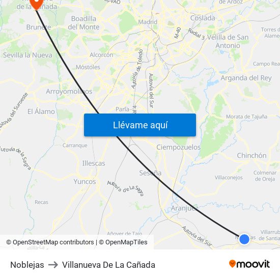 Noblejas to Villanueva De La Cañada map