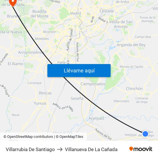 Villarrubia De Santiago to Villanueva De La Cañada map