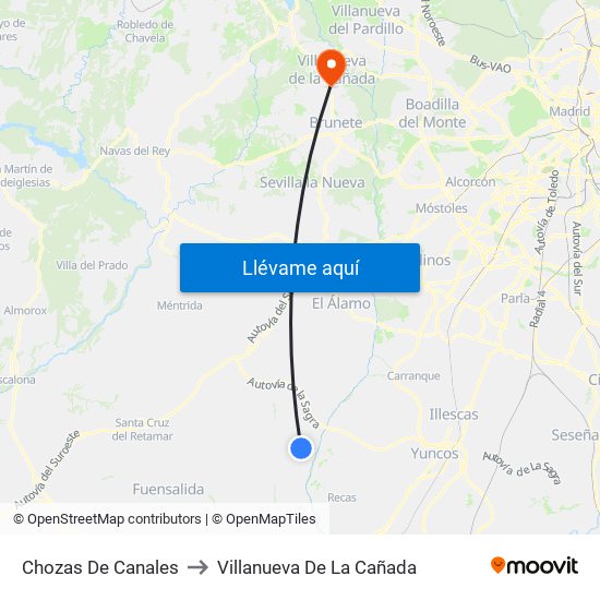 Chozas De Canales to Villanueva De La Cañada map