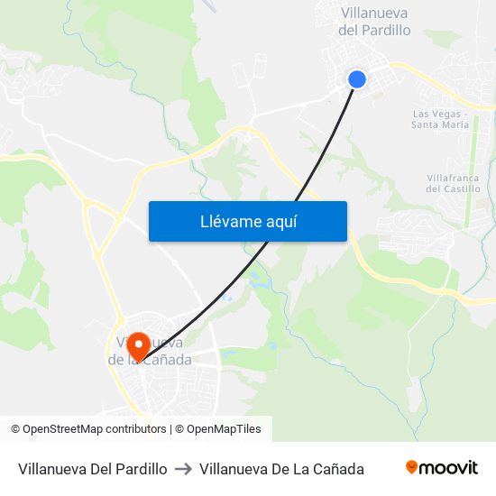 Villanueva Del Pardillo to Villanueva De La Cañada map
