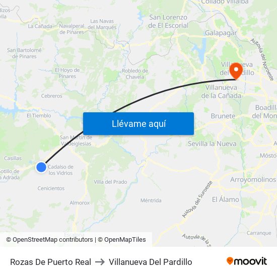 Rozas De Puerto Real to Villanueva Del Pardillo map