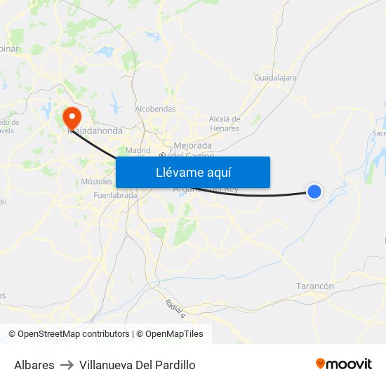 Albares to Villanueva Del Pardillo map