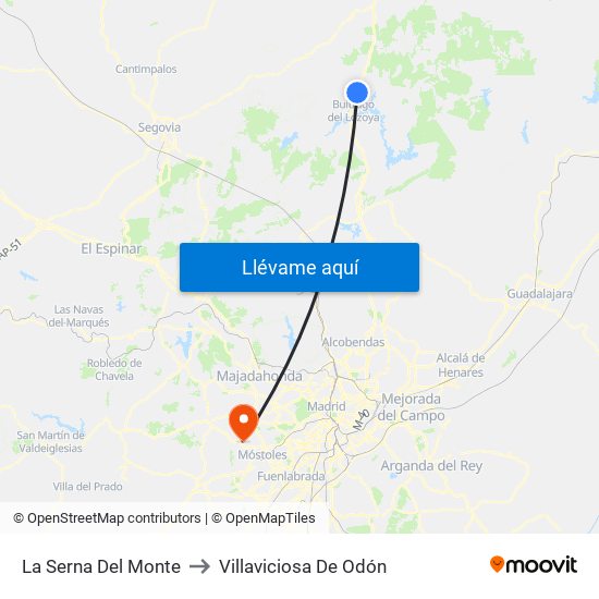 La Serna Del Monte to Villaviciosa De Odón map