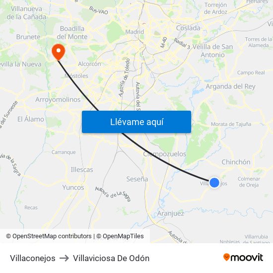 Villaconejos to Villaviciosa De Odón map