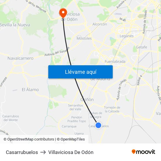 Casarrubuelos to Villaviciosa De Odón map