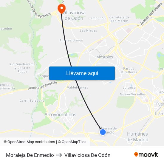 Moraleja De Enmedio to Villaviciosa De Odón map