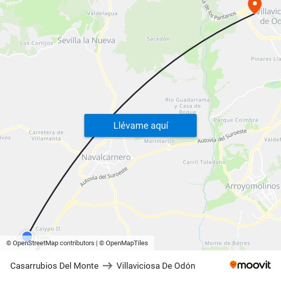 Casarrubios Del Monte to Villaviciosa De Odón map