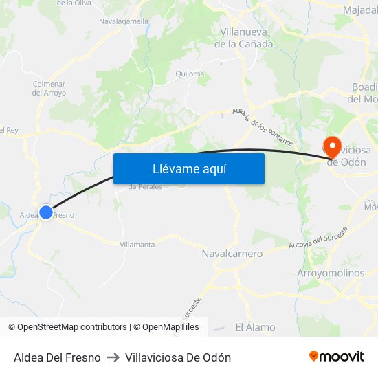 Aldea Del Fresno to Villaviciosa De Odón map