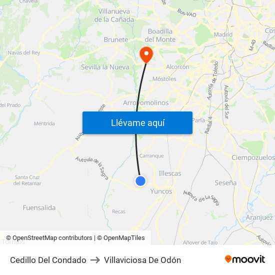 Cedillo Del Condado to Villaviciosa De Odón map