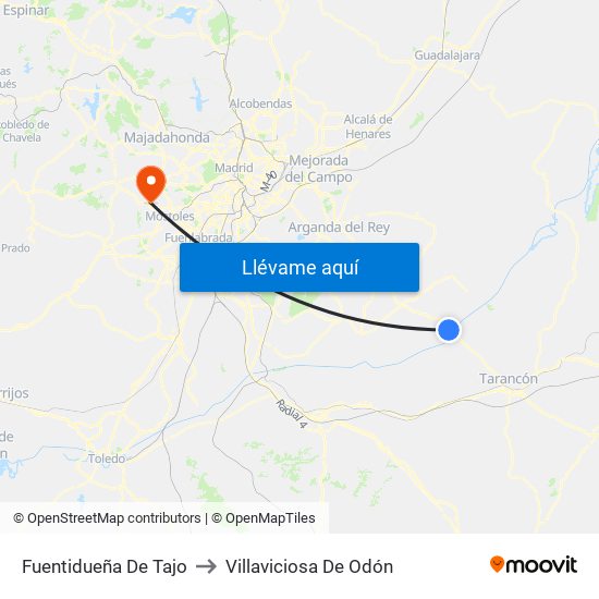 Fuentidueña De Tajo to Villaviciosa De Odón map
