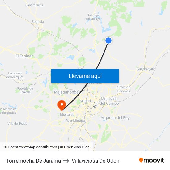 Torremocha De Jarama to Villaviciosa De Odón map