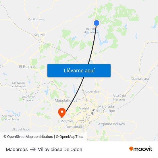 Madarcos to Villaviciosa De Odón map
