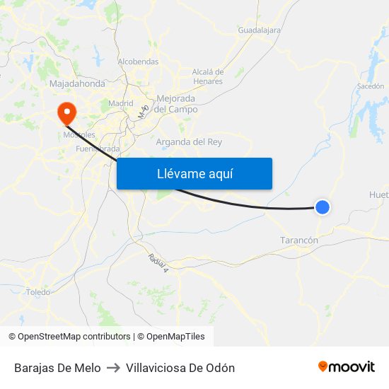 Barajas De Melo to Villaviciosa De Odón map