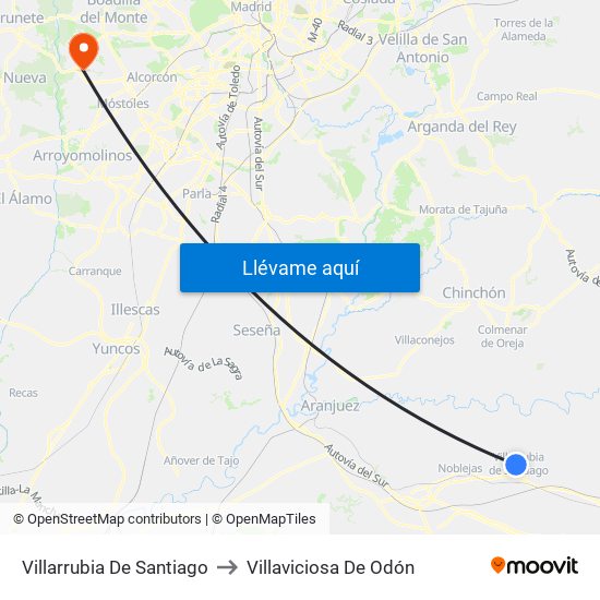 Villarrubia De Santiago to Villaviciosa De Odón map