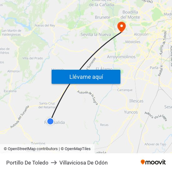 Portillo De Toledo to Villaviciosa De Odón map