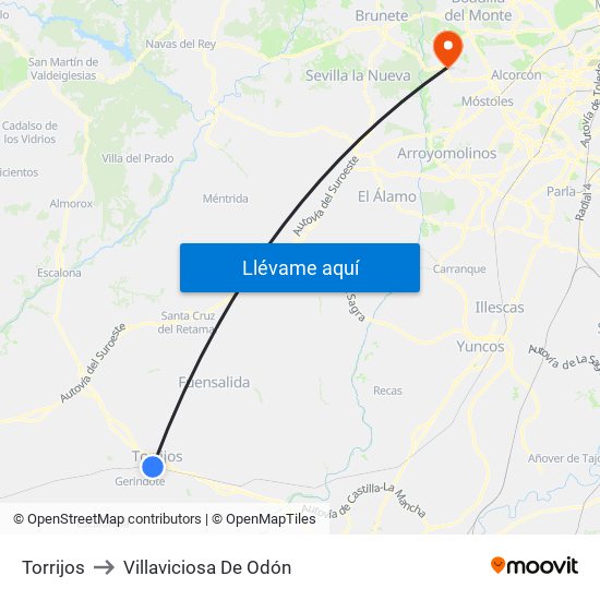 Torrijos to Villaviciosa De Odón map