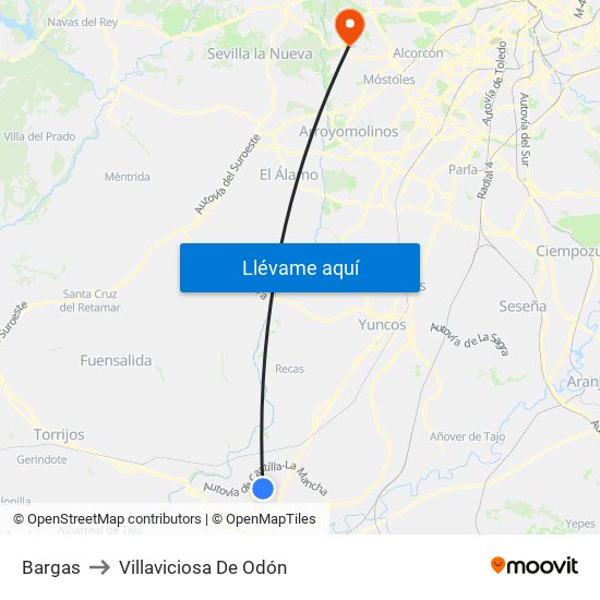 Bargas to Villaviciosa De Odón map