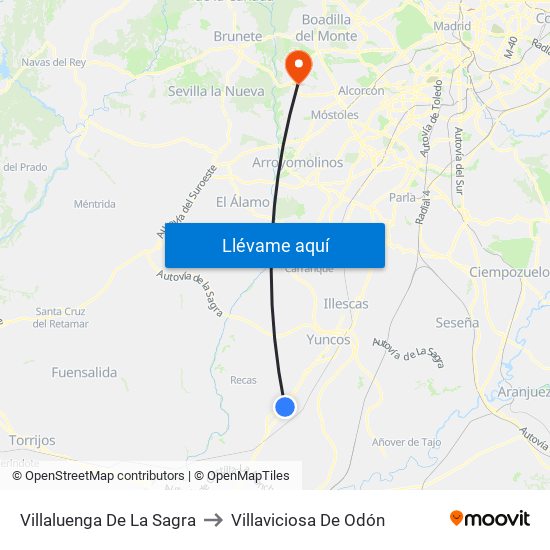 Villaluenga De La Sagra to Villaviciosa De Odón map
