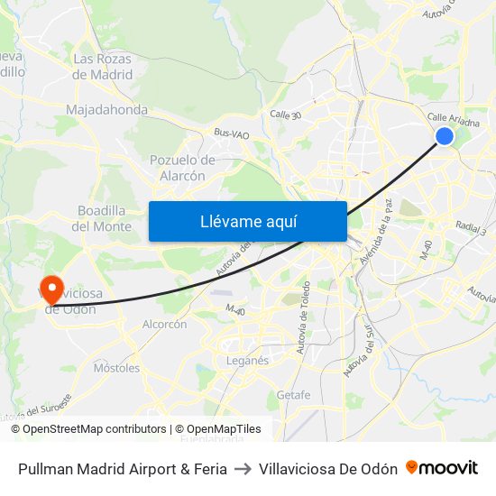 Pullman Madrid Airport & Feria to Villaviciosa De Odón map