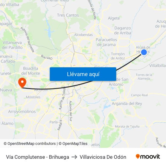 Vía Complutense - Brihuega to Villaviciosa De Odón map