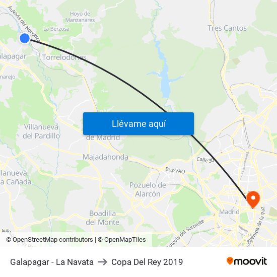 Galapagar - La Navata to Copa Del Rey 2019 map