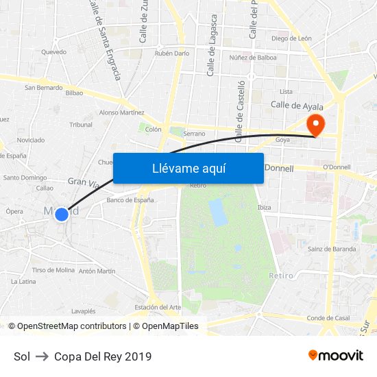 Sol to Copa Del Rey 2019 map