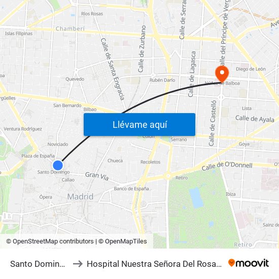 Santo Domingo to Hospital Nuestra Señora Del Rosario map