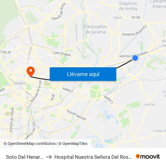 Soto Del Henares to Hospital Nuestra Señora Del Rosario map